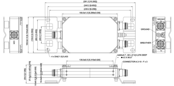 BK-2030 - 3.45GHz/C-Band Diplexer, 150W